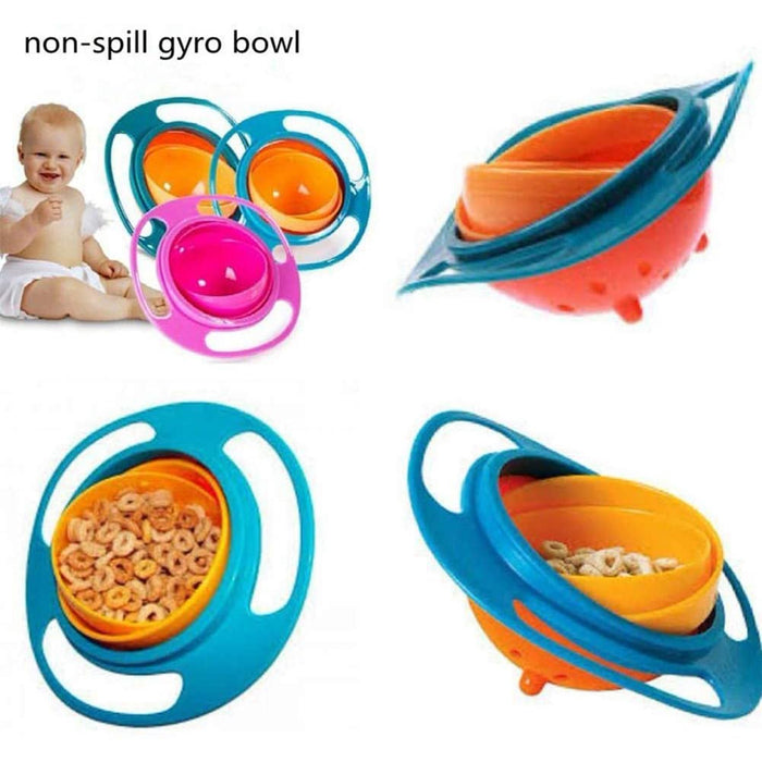 360 Degree Gyro Bowl For Feeding Baby Kids (random Color)