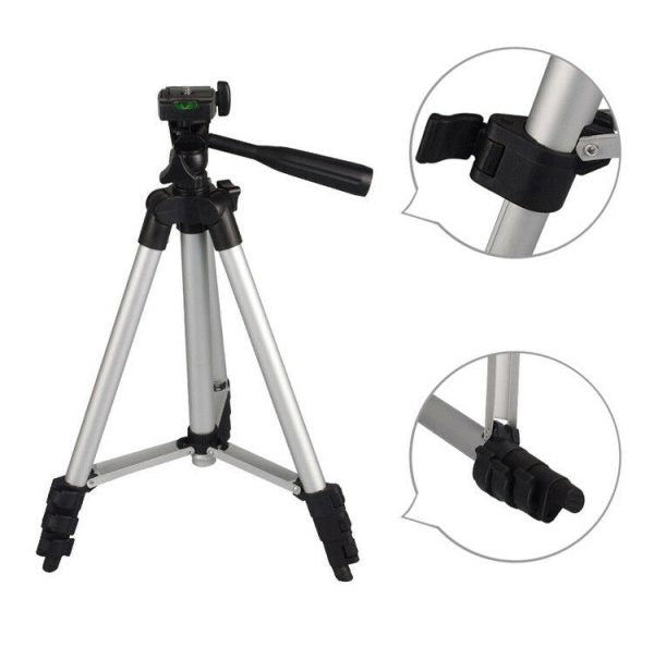 Pack Of 03 3.5 Feet Adjustable Tripod Stand For Mobile Phones And Cameras