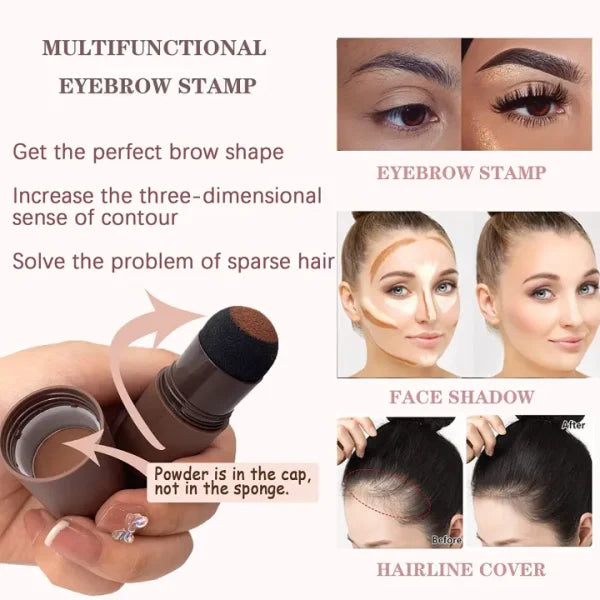 Eye Brow Stamper One Step Eyebrow Stamp Shaping Kit Brow Powder Stamp Makeup With 3 Reusable Eyebrow Stencils And Eyebrow Pen Brushes Hairline