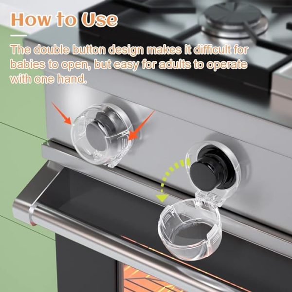 2 Pc’s Stove Knob Lock Baby Safety Stove Gas Knob Covers & Childproof Oven Lock, Kitchen Safety Stove Locks For Babies & Toddlers