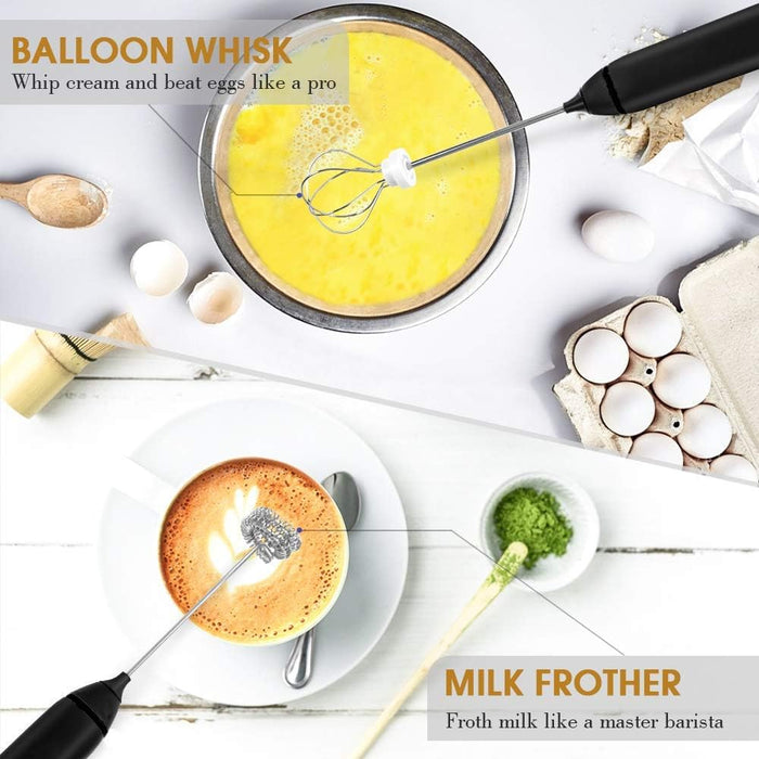 Handheld Electric Milk Frother Whisk Egg Beater Usb Rechargeable Coffee Blender Household Milk Shaker Mixer Foamer Food Blender (random Color)