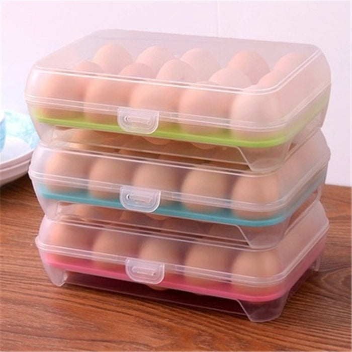 Household Eggs Storage Box Eggs Container Portable Plastic Eggs Holder Refrigerator Food Eggs Box Organizer Case Kitchen Gadget (random Color)