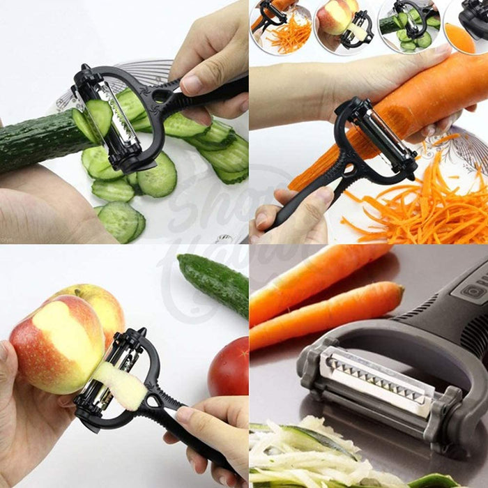 3 In 1 Fruit Vegetable Peeler Amazing 3 In 1 Blade, Just Click And Peel