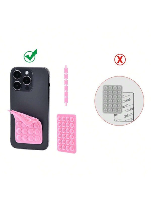 Square Double Side Suction Cups Cell Phone Holder Universal Bubble Gripper Silicone Pad (random Colour)