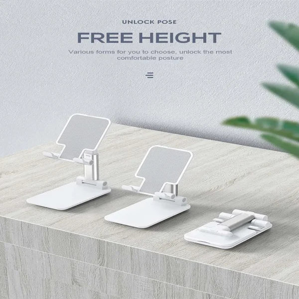 Universal Adjustable Mobile Phone / Tablet Folding Holder Stand | Angle Desk Small Fold-able Portable Stand (random Colors)