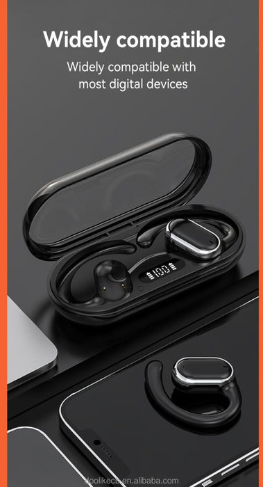 X97 Headphones Wireless Earphone Tws Painless Wear No Pain Led Display Open-ear Bt 5.3 Earbuds (random Color)